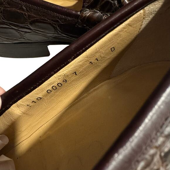 GUCCI Brown Crocodile Leather Horsebit Loafer Mens 11 ITALY - Picture 8 of 10